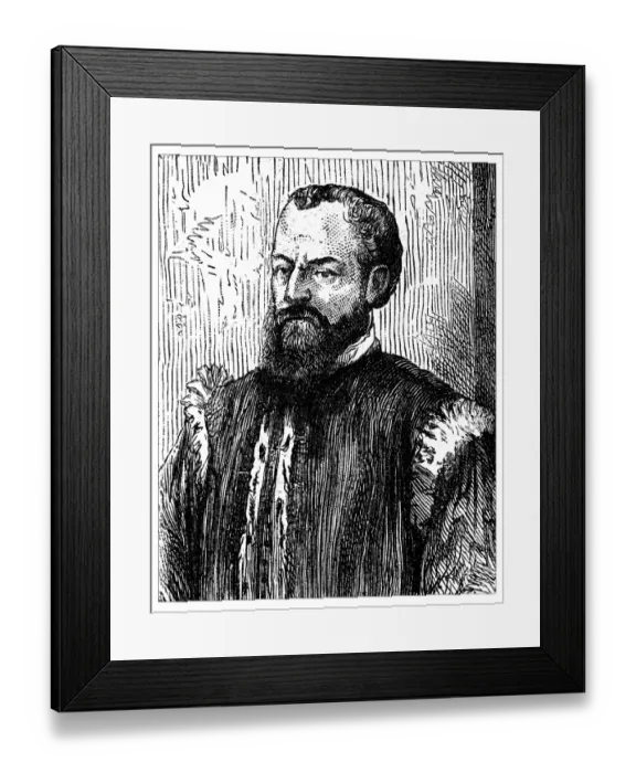 Framed Print : Antique illustration of portrait of 16th century diplomat Marcantonio Barbaro Framed Print : Antique illustration of portrait of 16th century diplomat Marcantonio Barbaro