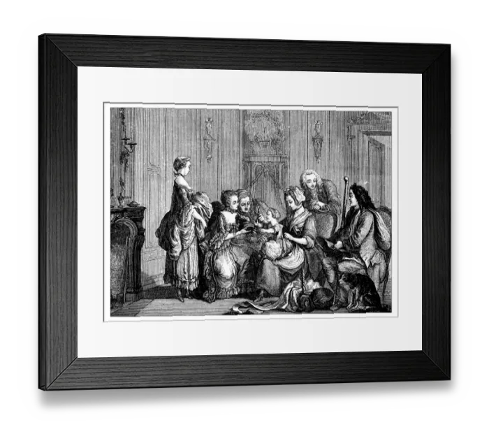 Framed Print : Antique illustration of family Framed Print : Antique illustration of family