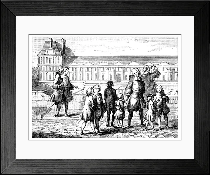 Framed Print : Antique illustration of people visiting palace Framed Print : Antique illustration of people visiting palace