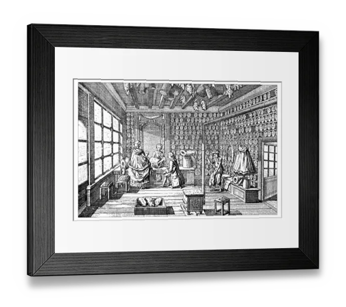 Framed Print : Antique illustration of store Framed Print : Antique illustration of store