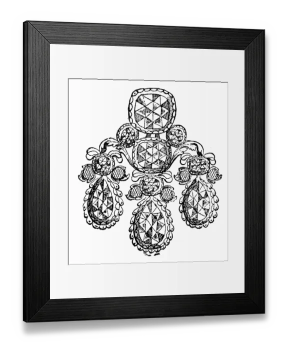 Framed Print : Antique illustration of jewel