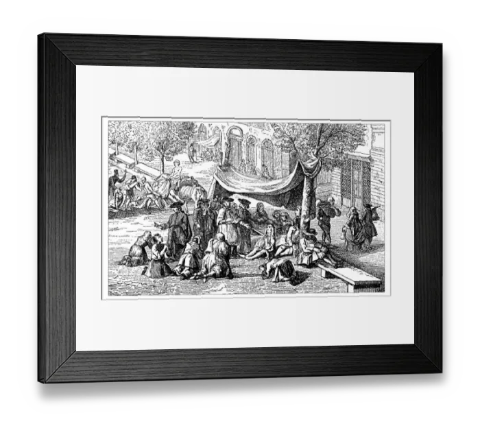 Framed Print : Antique illustration of plague in Marseille Framed Print : Antique illustration of plague in Marseille