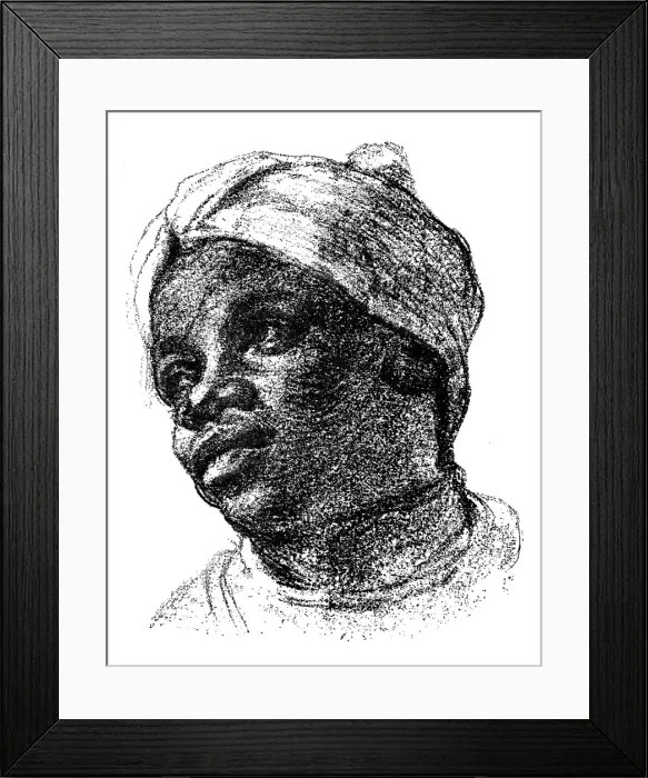 Framed Print : Antique illustration of portrait of black woman Framed Print : Antique illustration of portrait of black woman