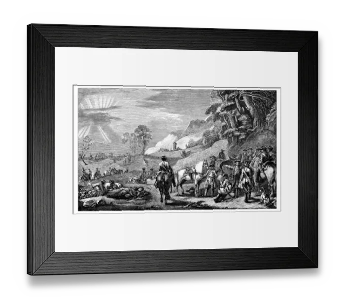 Framed Print : Antique illustration of soldiers battle Framed Print : Antique illustration of soldiers battle
