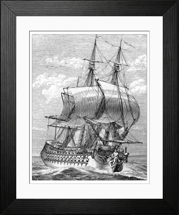Framed Print : Antique illustration of ship Framed Print : Antique illustration of ship