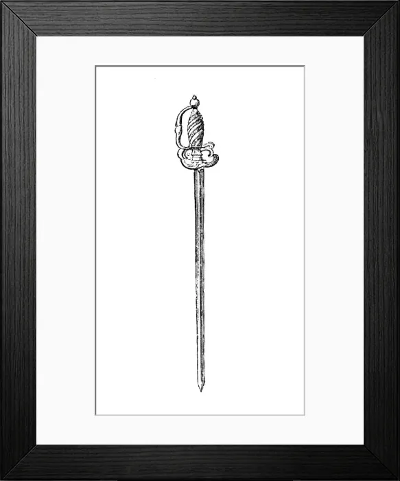 Framed Print : Antique illustration of French weapon Framed Print : Antique illustration of French weapon