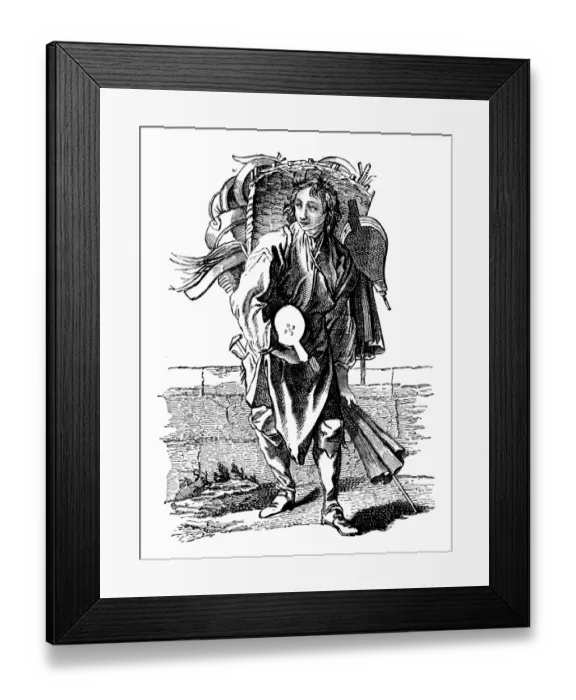 Framed Print : Antique illustration of street vendor Framed Print : Antique illustration of street vendor