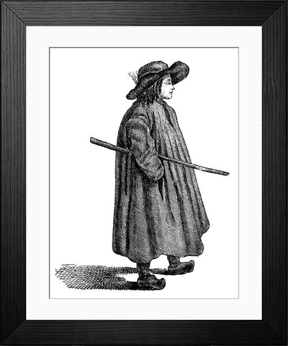 Framed Print : Antique illustration of shepherd Framed Print : Antique illustration of shepherd