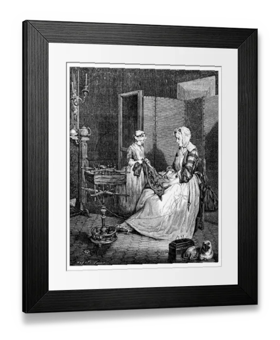 Framed Print : Antique illustration of women working Framed Print : Antique illustration of women working