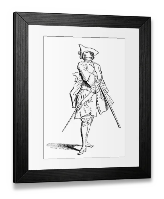 Framed Print : Antique illustration of French soldier