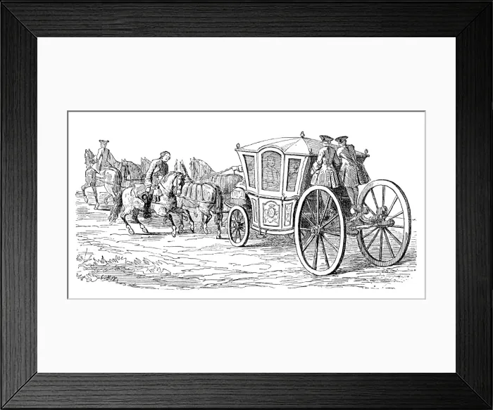 Framed Print : Antique illustration of queen on carriage Framed Print : Antique illustration of queen on carriage