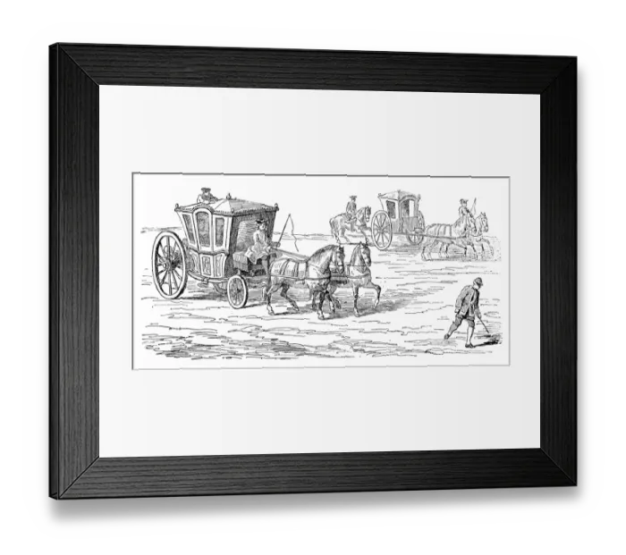 Framed Print : Antique illustration of queen on carriage Framed Print : Antique illustration of queen on carriage