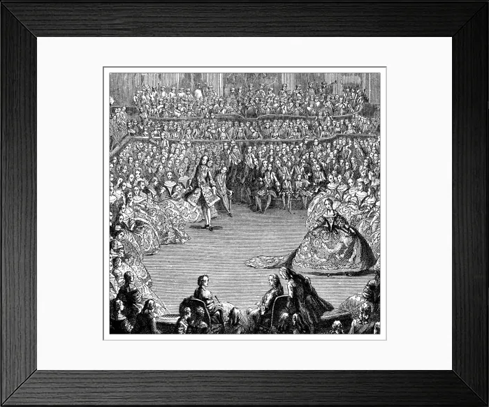 Framed Print : Antique illustration of elegant ball party Framed Print : Antique illustration of elegant ball party