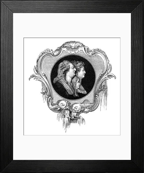 Framed Print : Antique illustration of Louis XV, Marie Antoinette Framed Print : Antique illustration of Louis XV, Marie Antoinette