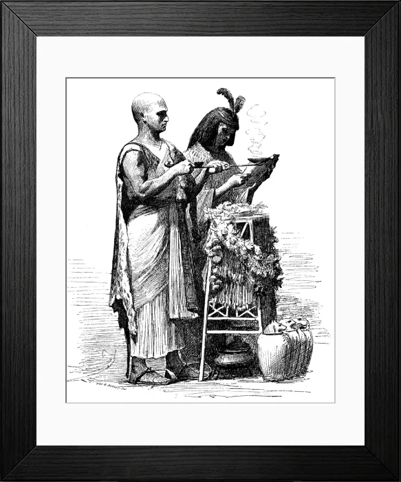 Framed Print : Antique illustration of funeral of an ancient Egyptian mummy Framed Print : Antique illustration of funeral of an ancient Egyptian mummy