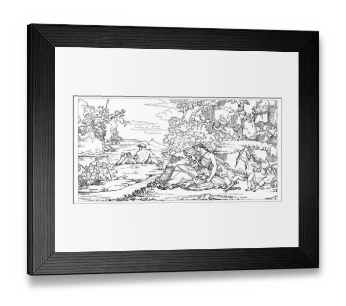 Framed Print : Antique illustration of Mars and Rhea Silvia Framed Print : Antique illustration of Mars and Rhea Silvia