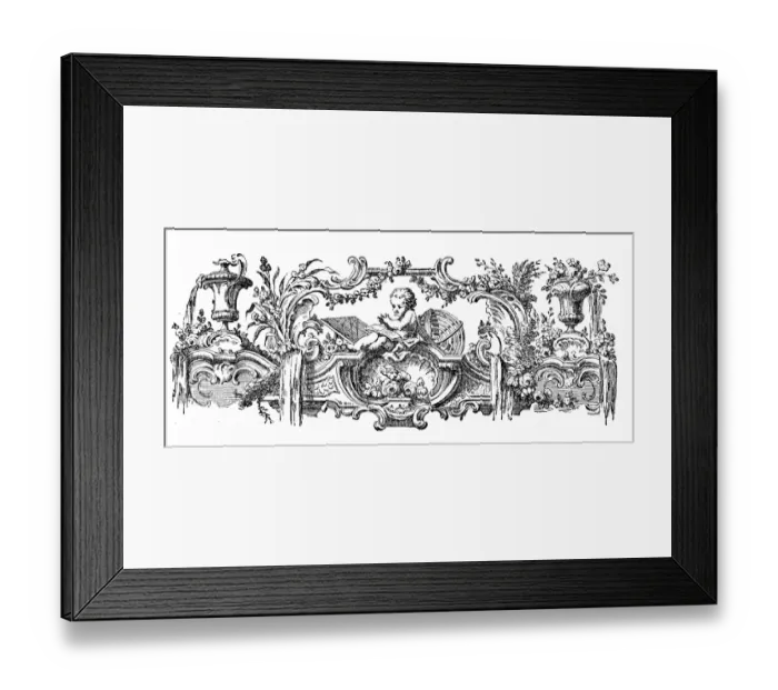 Framed Print : Antique illustration of ornate frame decoration Framed Print : Antique illustration of ornate frame decoration