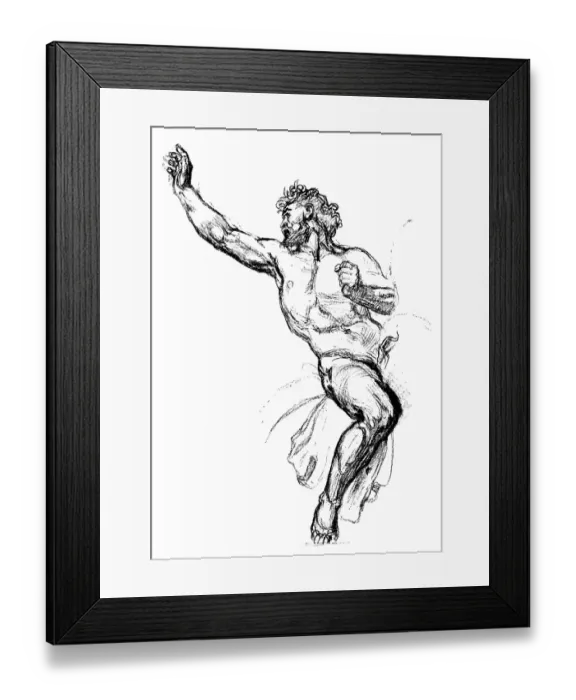 Framed Print : Antique illustration of sketch of Attilas body Framed Print : Antique illustration of sketch of Attilas body