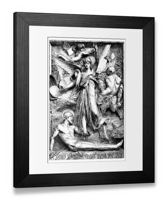 Framed Print : Antique illustration of resurrection of Christ Framed Print : Antique illustration of resurrection of Christ