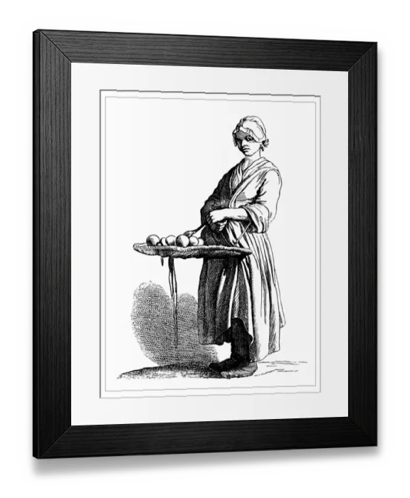 Framed Print : Antique illustration of people and jobs from Paris: Apple vendor