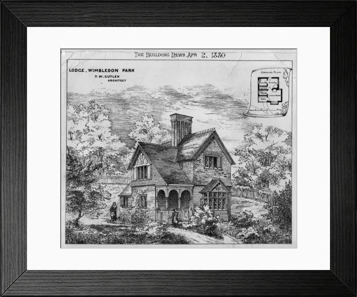 Framed Print : Lodge. 2nd April 1880: A sketch and plan of The Lodge Framed Print : Lodge. 2nd April 1880: A sketch and plan of The Lodge