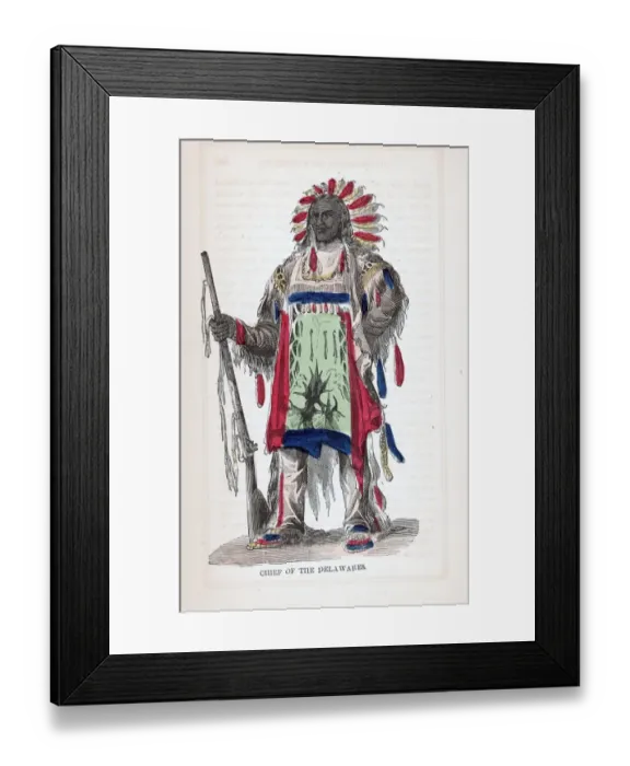 Framed Print : Delaware American Indian Chief Framed Print : Delaware American Indian Chief