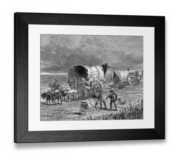 Framed Print : Pioneers Crossing The Plains Framed Print : Pioneers Crossing The Plains