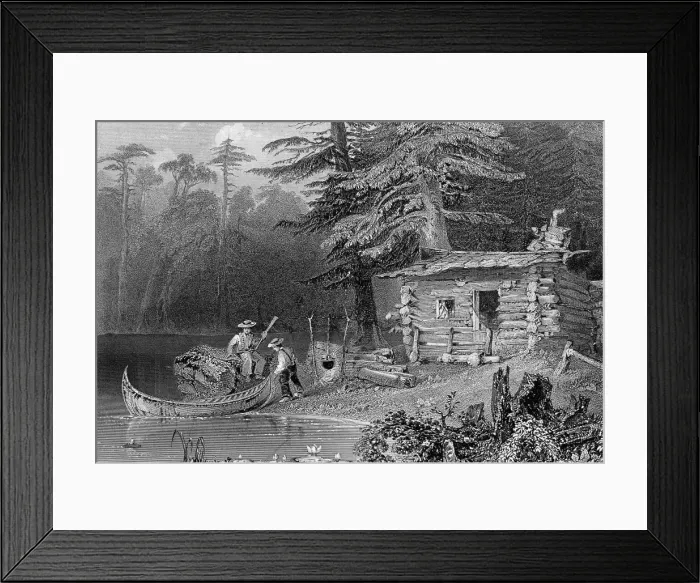 Framed Print : American Pioneers By Lake Framed Print : American Pioneers By Lake