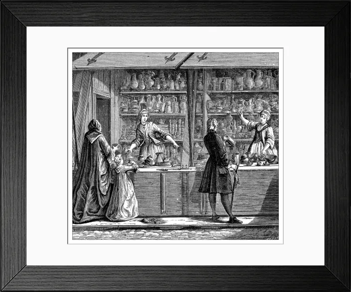 Framed Print : Antique illustration of store Framed Print : Antique illustration of store