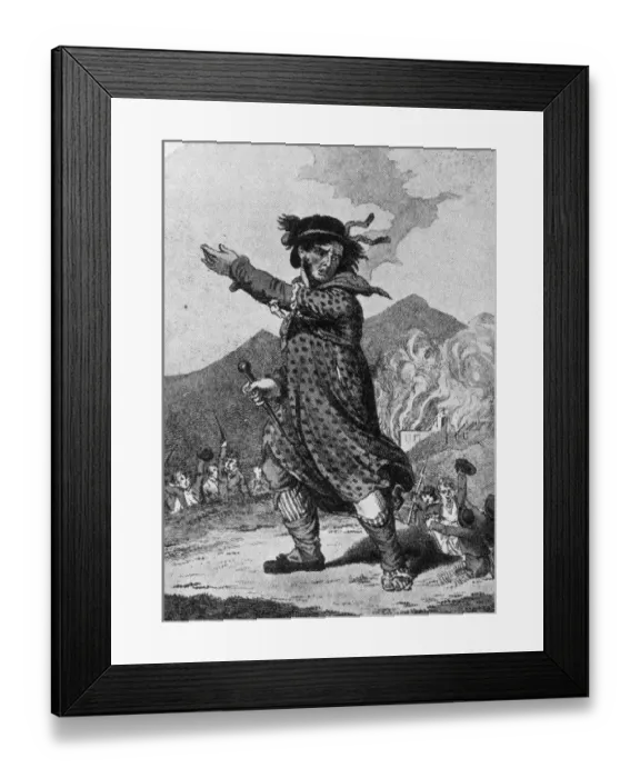 Framed Print : Mrs Ludd. A cartoon showing a luddite leader dressed as a woman Framed Print : Mrs Ludd. A cartoon showing a luddite leader dressed as a woman