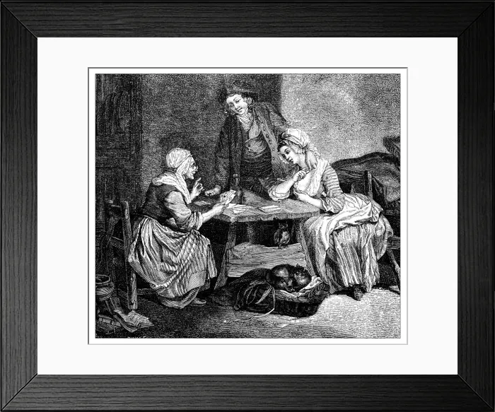 Framed Print : Antique illustration of people indoor Framed Print : Antique illustration of people indoor