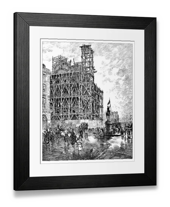 Framed Print : Antique illustration of Place des Pyramides (Paris) during 19th century Framed Print : Antique illustration of Place des Pyramides (Paris) during 19th century