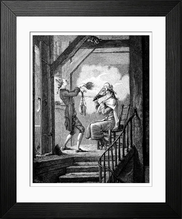 Framed Print : Antique illustration of toilette