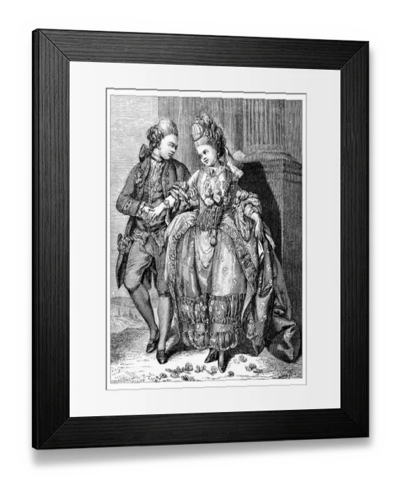 Framed Print : Antique illustration of elegant couple Framed Print : Antique illustration of elegant couple