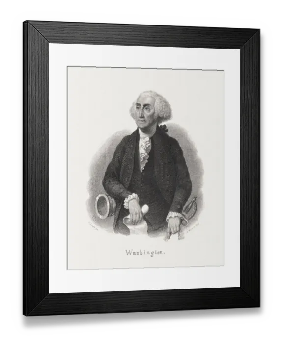 Framed Print : George Washington (1732-1799), first american president, steel engraving, published 1868 Framed Print : George Washington (1732-1799), first american president, steel engraving, published 1868