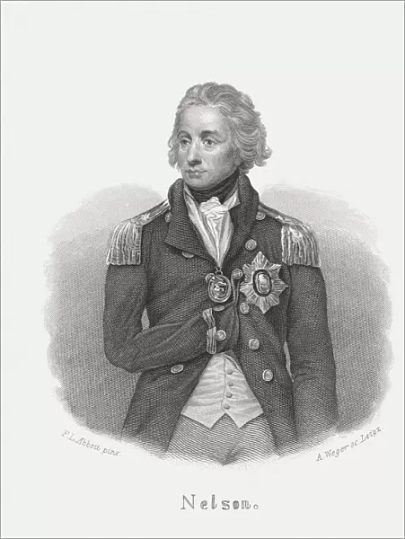 Horatio Nelson (1758-1805), British Admiral, steel engraving, published in 1868