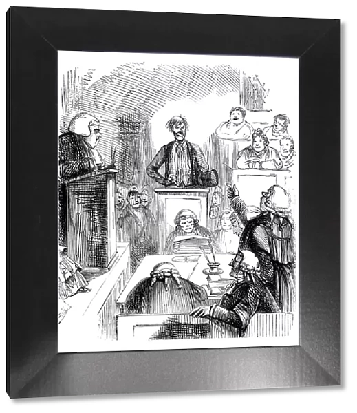 Nineteenth century courtroom scene