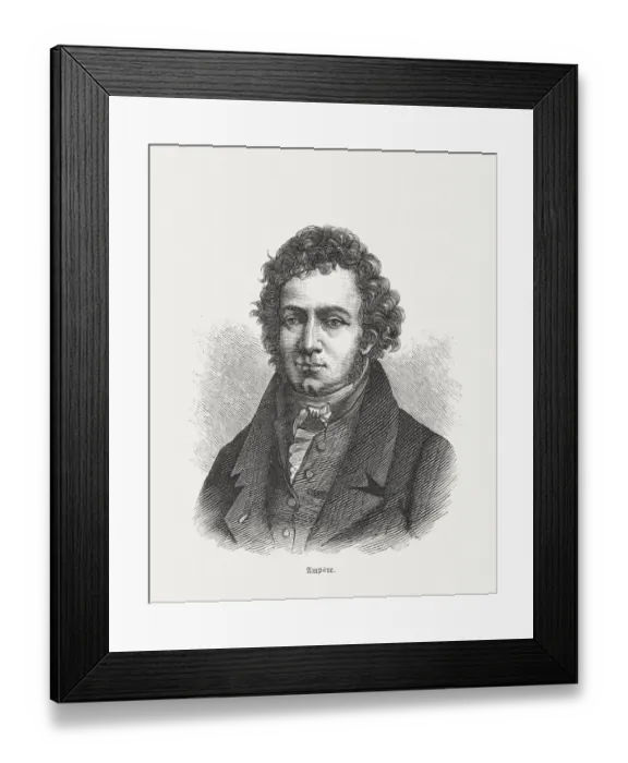 Framed Print : AndrA -Marie AmpAšre (1775-1836), wood engraving, published in 1880 Framed Print : AndrA -Marie AmpAšre (1775-1836), wood engraving, published in 1880