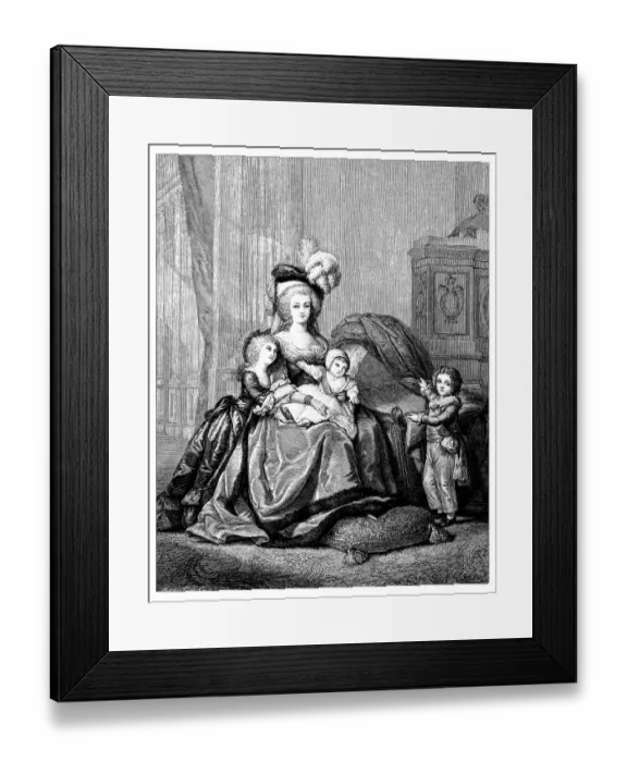 Framed Print : Antique illustration of Marie Antoinette and children Framed Print : Antique illustration of Marie Antoinette and children