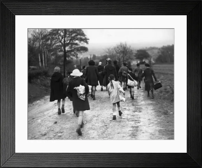 Framed Print : French Evacuees
