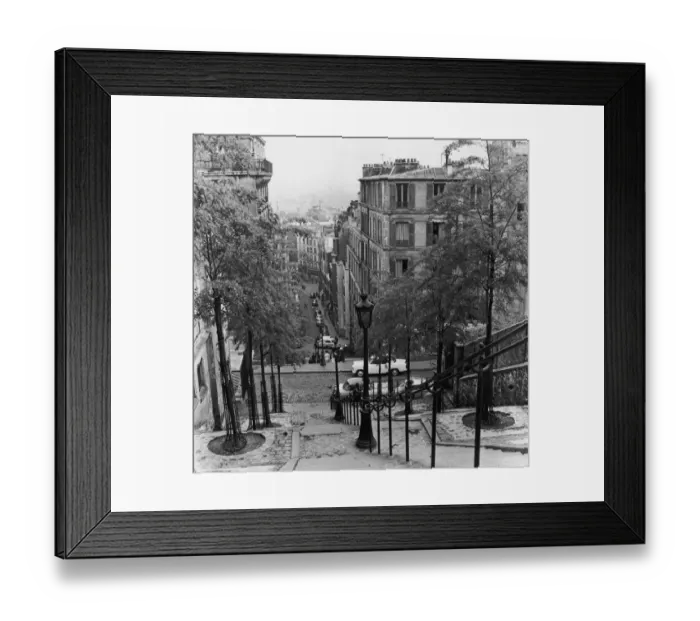 Framed Print : Steep Street Of Montmarte Framed Print : Steep Street Of Montmarte