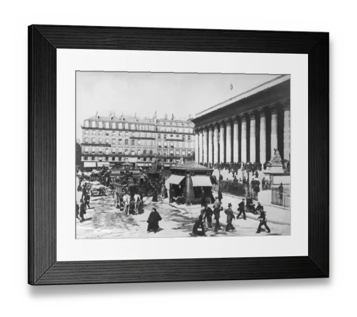 Framed Print : La Bourse. The Palais de Bourse, the Paris stock exchange, circa 1890