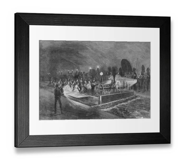 Framed Print : The Boat. Ladies and gentlemen take a tour of the Parisian sewers, 1870 Framed Print : The Boat. Ladies and gentlemen take a tour of the Parisian sewers, 1870