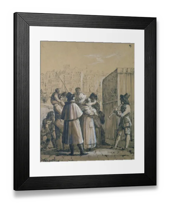 Framed Print : Travelling Theatre on a bridge in Paris, France Framed Print : Travelling Theatre on a bridge in Paris, France