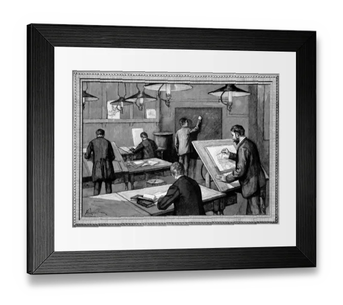 Framed Print : Students at Ecole des Ponts-et-Chaussees in Paris Framed Print : Students at Ecole des Ponts-et-Chaussees in Paris