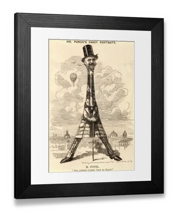 Framed Print : Cartoon of French engineer Alexandre Gustave Eiffel, 1889 Framed Print : Cartoon of French engineer Alexandre Gustave Eiffel, 1889