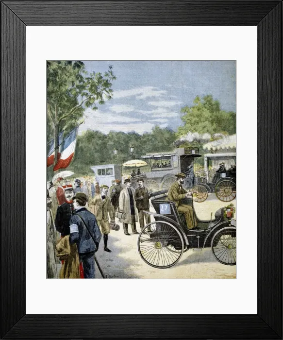 Framed Print : Automobile race from Paris to Rouen in 1894 Framed Print : Automobile race from Paris to Rouen in 1894
