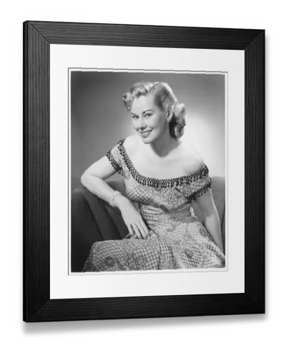 Framed Print : Elegant woman posing in studio, (B&W), portrait Framed Print : Elegant woman posing in studio, (B&W), portrait