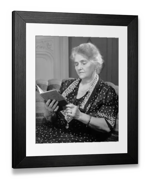 Framed Print : Mature woman reading Framed Print : Mature woman reading