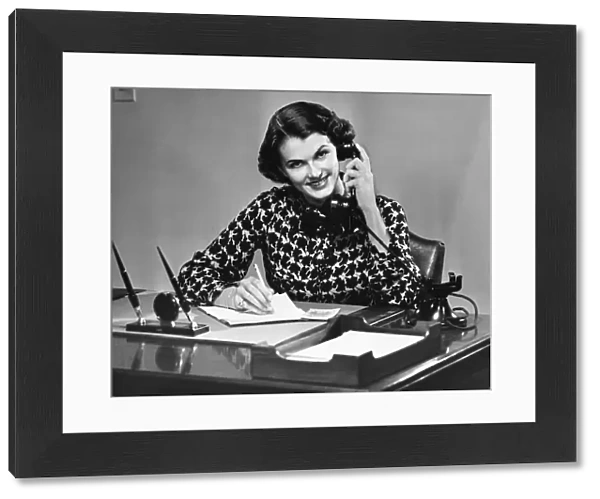 Businesswoman on telephone